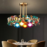 Lumira Crystal Chandelier Round LED Design Gold Finish - OpalDwell