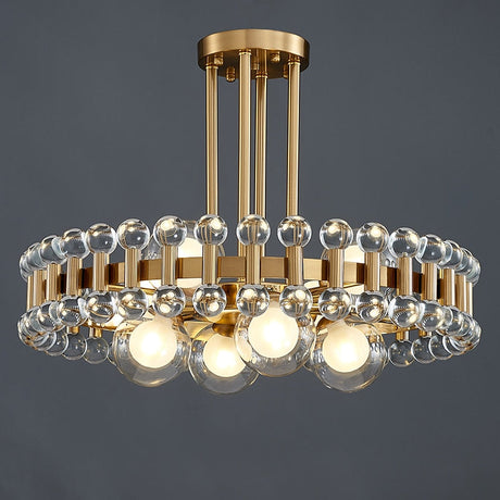 Crystal Chandelier Modern Round Silhouette Accent - OpalDwell