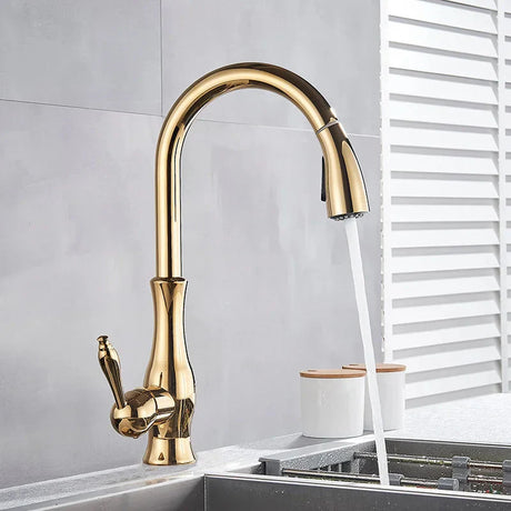 Gold kitchen faucet for modern kitchen decor