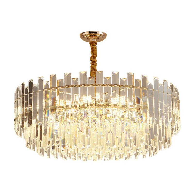 Liora Round LED Lamp With Golden Crystal Modern for Modern Homes