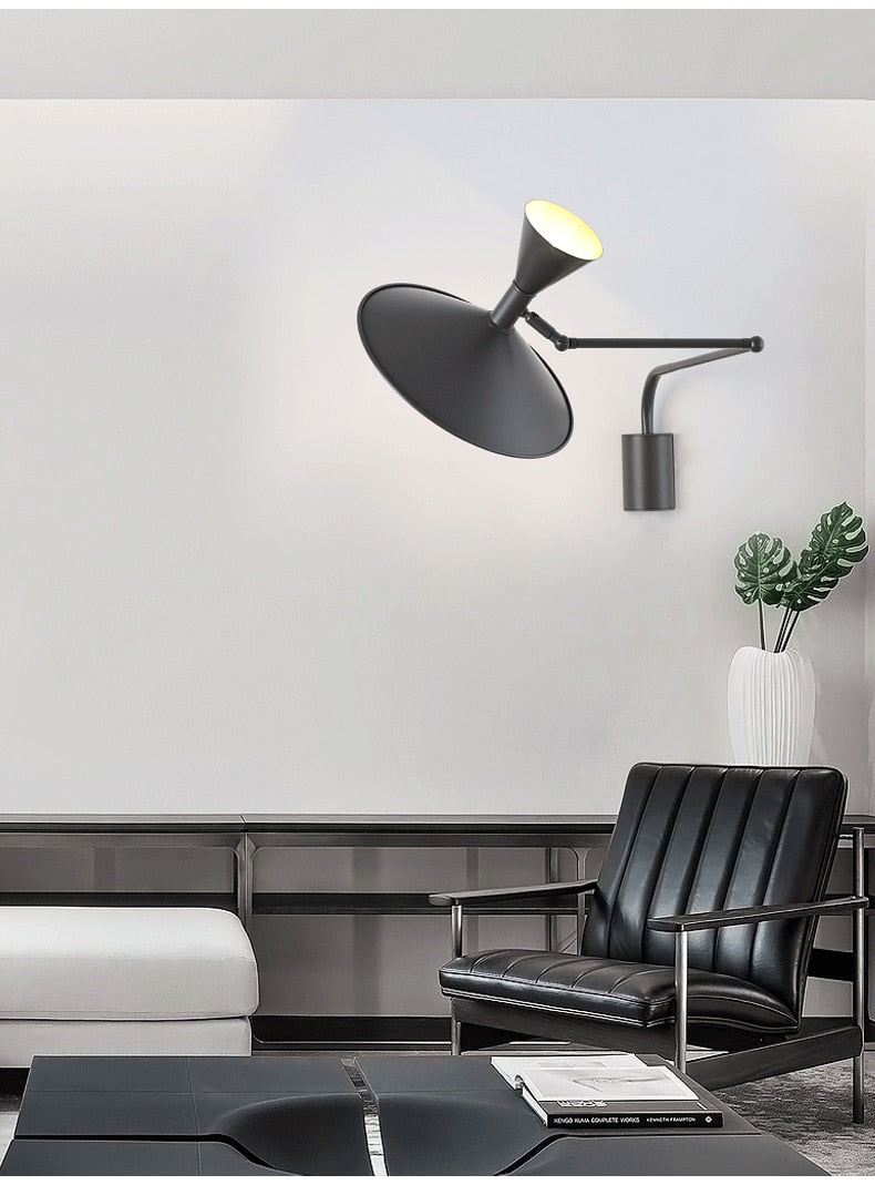 NovaSwing plug-in wall lamp close-up swing arm detail