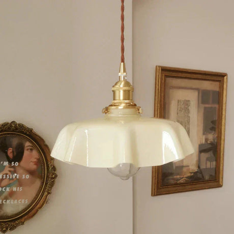 Brass Pendant Lamp Installed for Cozy Ambiance