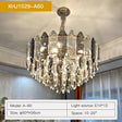 Crystal chandelier smoke grey finish detail