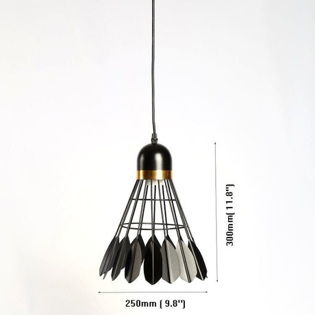 Pendant Light - Iron and Wood Finish Detail