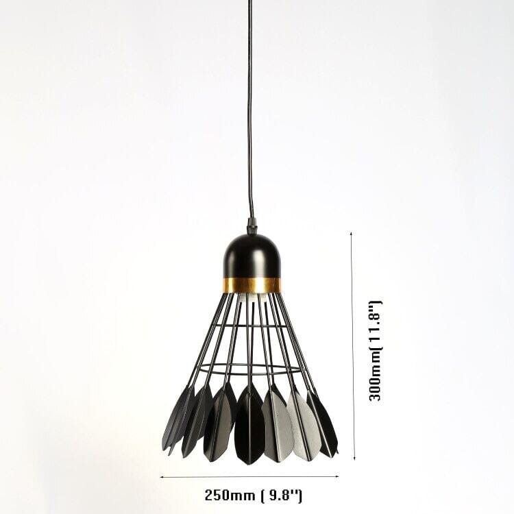 Pendant Light - Iron and Wood Finish Detail