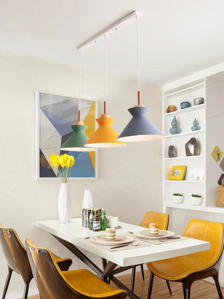 Metal Pendant Light – square painted design detail view – view 16 | OroDwell