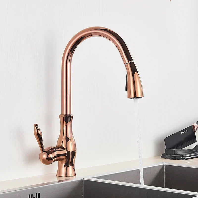 Gold Kitchen Faucet Close Detail View
