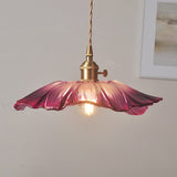 Floral Glass Pendant Light Feminine Accent Detail