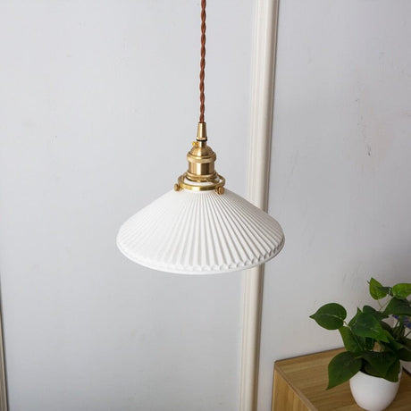 Liora White Ceramic Pendant Light Full Display