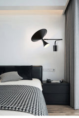 industrial-style swing arm wall lamp for living room accents