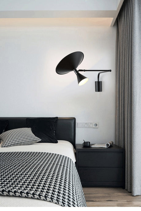 industrial-style swing arm wall lamp for living room accents