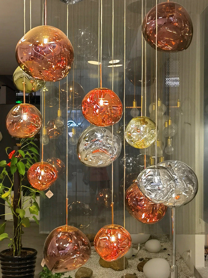 Pendant Lamp Close-Up of Vibrant Color Finish