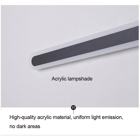 Wall Lamp Textured Black Finish Iron Acrylic