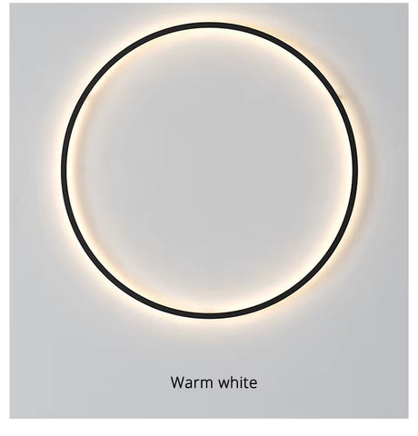 Circular Wall Light Black Finish Detail OpalDwell