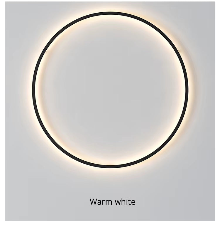 Circular Wall Light Black Finish Detail OpalDwell