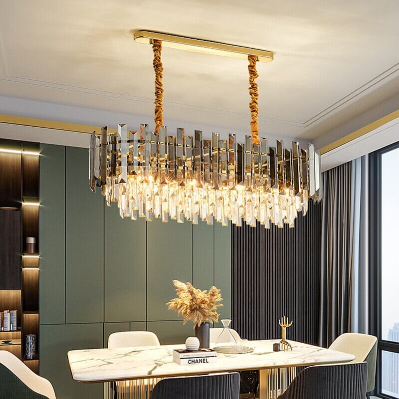 Liora Round LED Lamp With Golden Crystal Modern Interior Lighting Accent