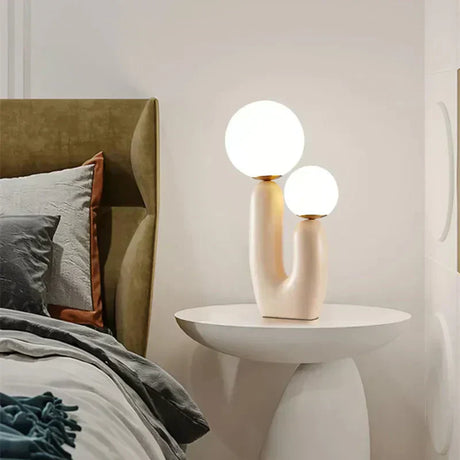Resin table lamp for home office desk accent
