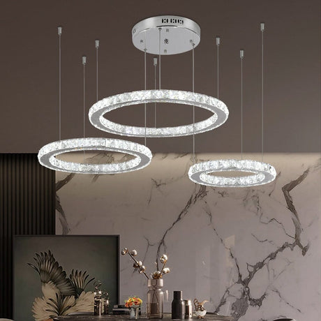 Marlow Chandelier - K9 Crystal and Polished Steel Detail