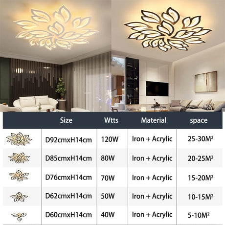Floral Design Ceiling Light for Dining Room