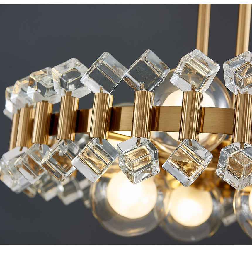 Crystal Chandelier Up and Down Shade Direction Detail - OpalDwell