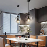 Wrought iron and glass Glass Pendant Light – Scandinavian design detail view | OroDwell