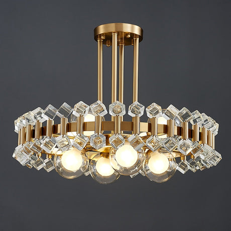 Lumira Chandelier Side Angle Perspective View - OpalDwell