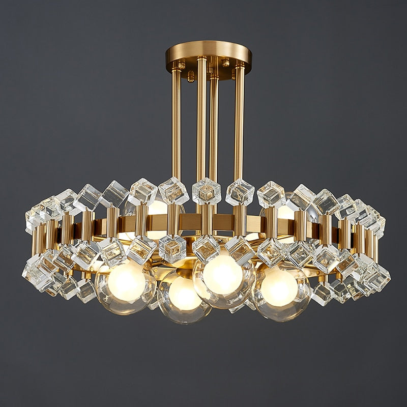 Lumira Chandelier Side Angle Perspective View - OpalDwell