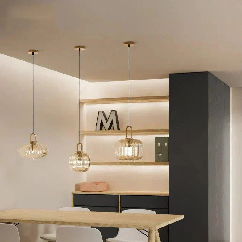 Glass Stone Pendant Light for Dining Nook