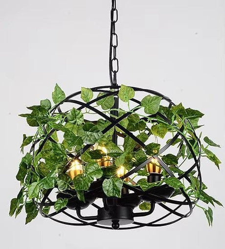 LED Cage Chandelier Ceiling Light Black Finish