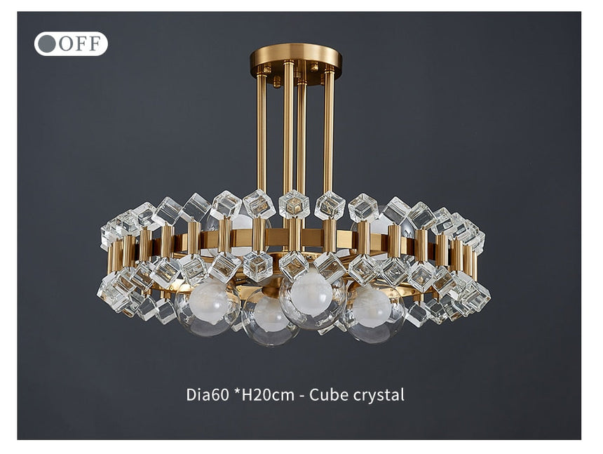 Crystal Chandelier Round Design Complete View - OpalDwell