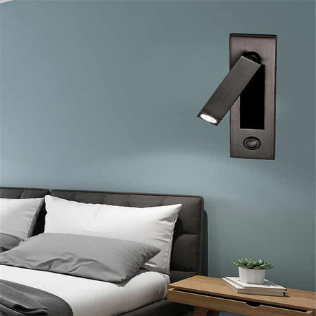 Wall sconce mounted flush against wall