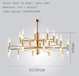iron and acrylic chandelier with black and gold finish