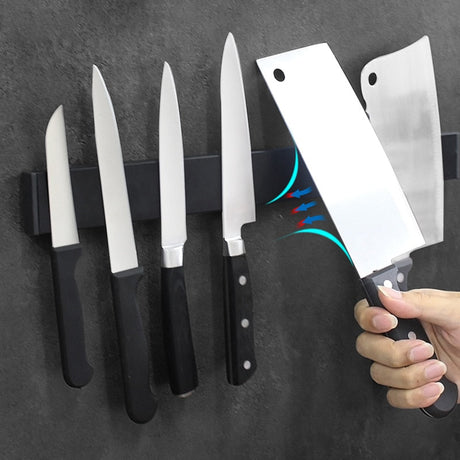 Wall-mount magnetic knife rack with strong magnet