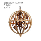 natural wood finish chandelier