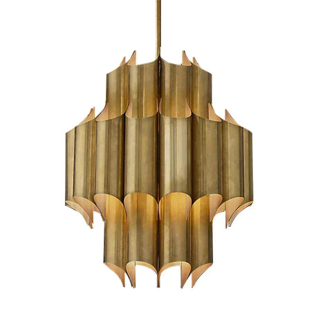 Gold Pendant Light LED Drop Design Warm Glow