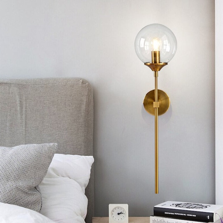 Brushed brass wall lamp for bathroom mirror