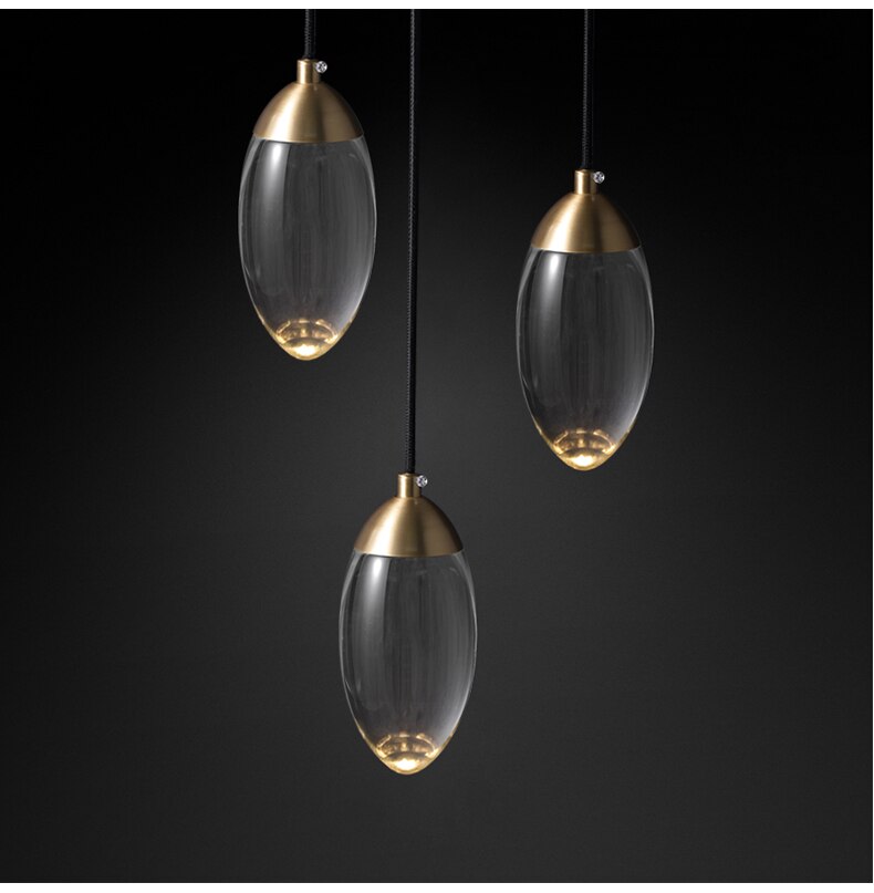 Brass finish pendant light for bedroom decor