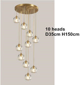 multi-head crystal pendant light configuration
