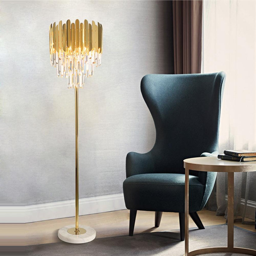 marble-base crystal lamp for living room accents