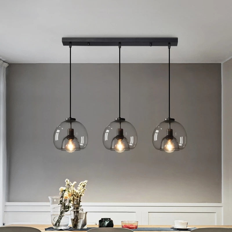 Dark Glass Pendant Light for office | OroDwell