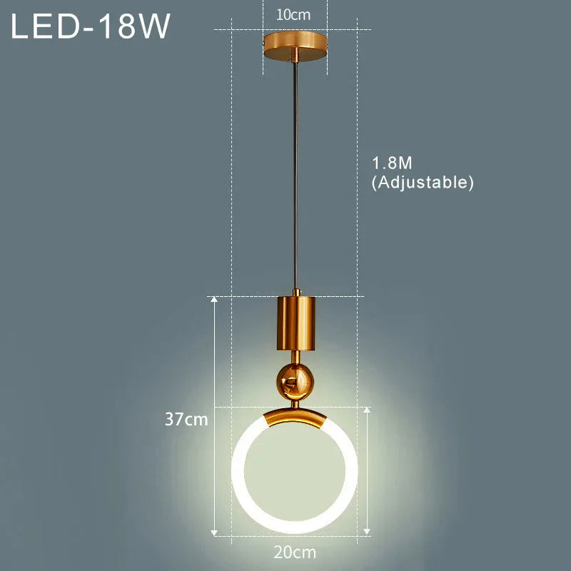 Metal Pendant Light Style C Detail View - OroDwell