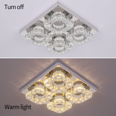 four ring pendant chandelier with crystal accents