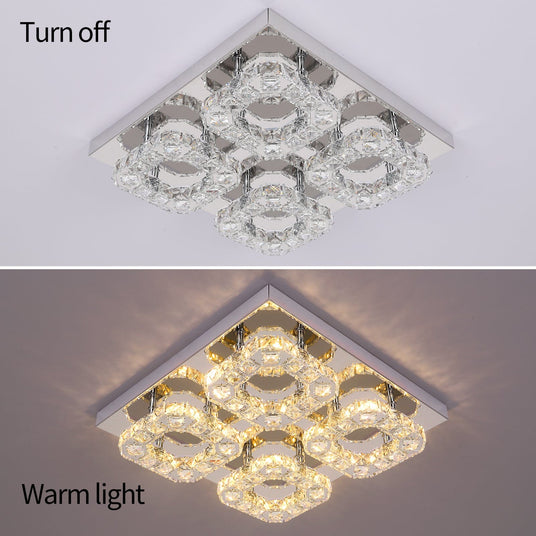 four ring pendant chandelier with crystal accents