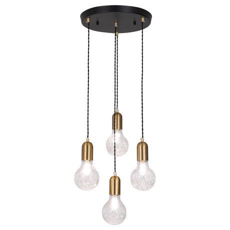 Bexley Pendant Light with Striped Crystal Glass Shade