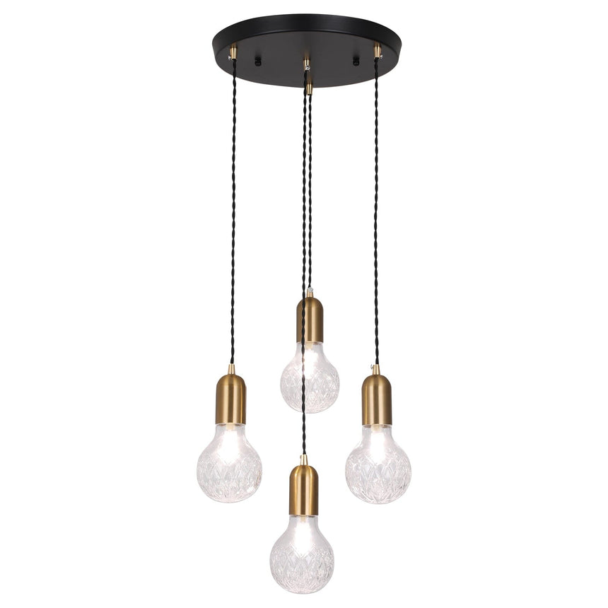 Bexley Pendant Light with Striped Crystal Glass Shade
