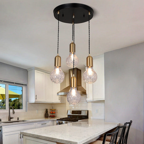 Bexley Pendant Light with Striped Crystal Glass Shade