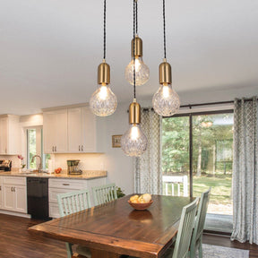 Bexley Pendant Light with Striped Crystal Glass Shade