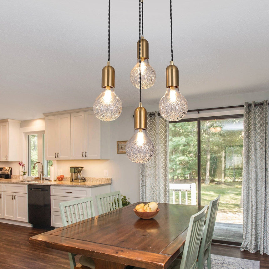 Bexley Pendant Light with Striped Crystal Glass Shade