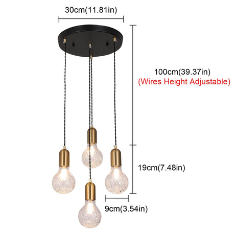 Bexley Pendant Light with Striped Crystal Glass Shade