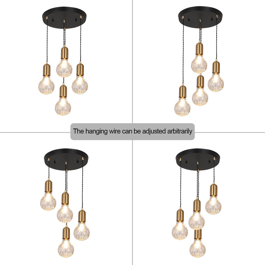 Bexley Pendant Light with Striped Crystal Glass Shade
